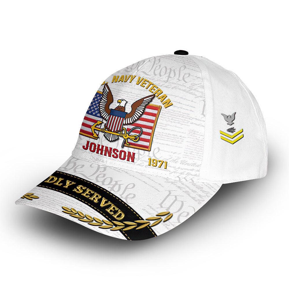 Premium Custom US Navy Cap VPVC010302, Gifts For Navy Veteran, Gifts For Dad, For Husband, Best Gifts On Father's Day, Armed Forces Day, Independence Day, Veterans Day.