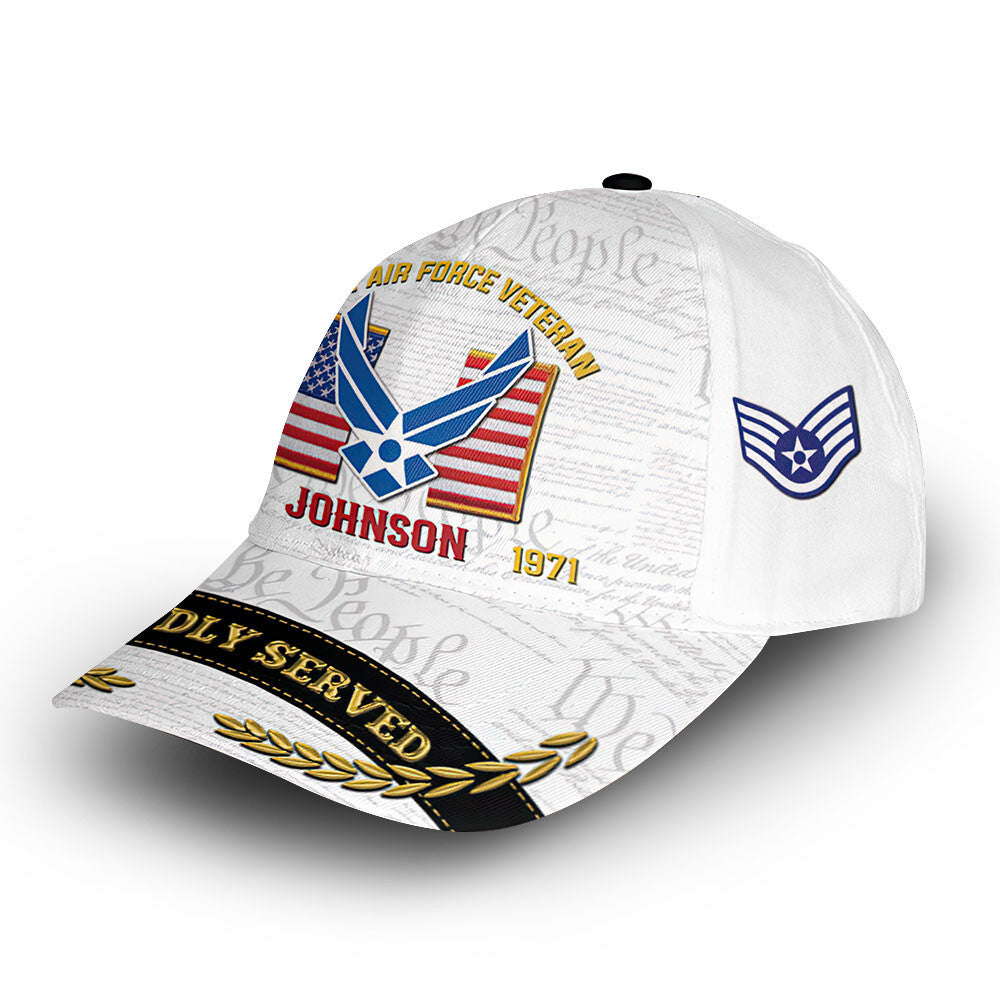 Premium Custom USAF Cap VPVC010304, Gifts For Air Force Veteran, Gifts For Dad, For Husband, Best Gifts On Father's Day, Armed Forces Day, Independence Day, Veterans Day.