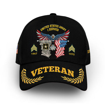 Unique Custom Name, Rank, Year, US Army Cap VPVC010401, Gifts For Army Veteran, Gifts For Dad, For Husband, Best Gifts On Father's Day, Independence Day, Veterans Day.