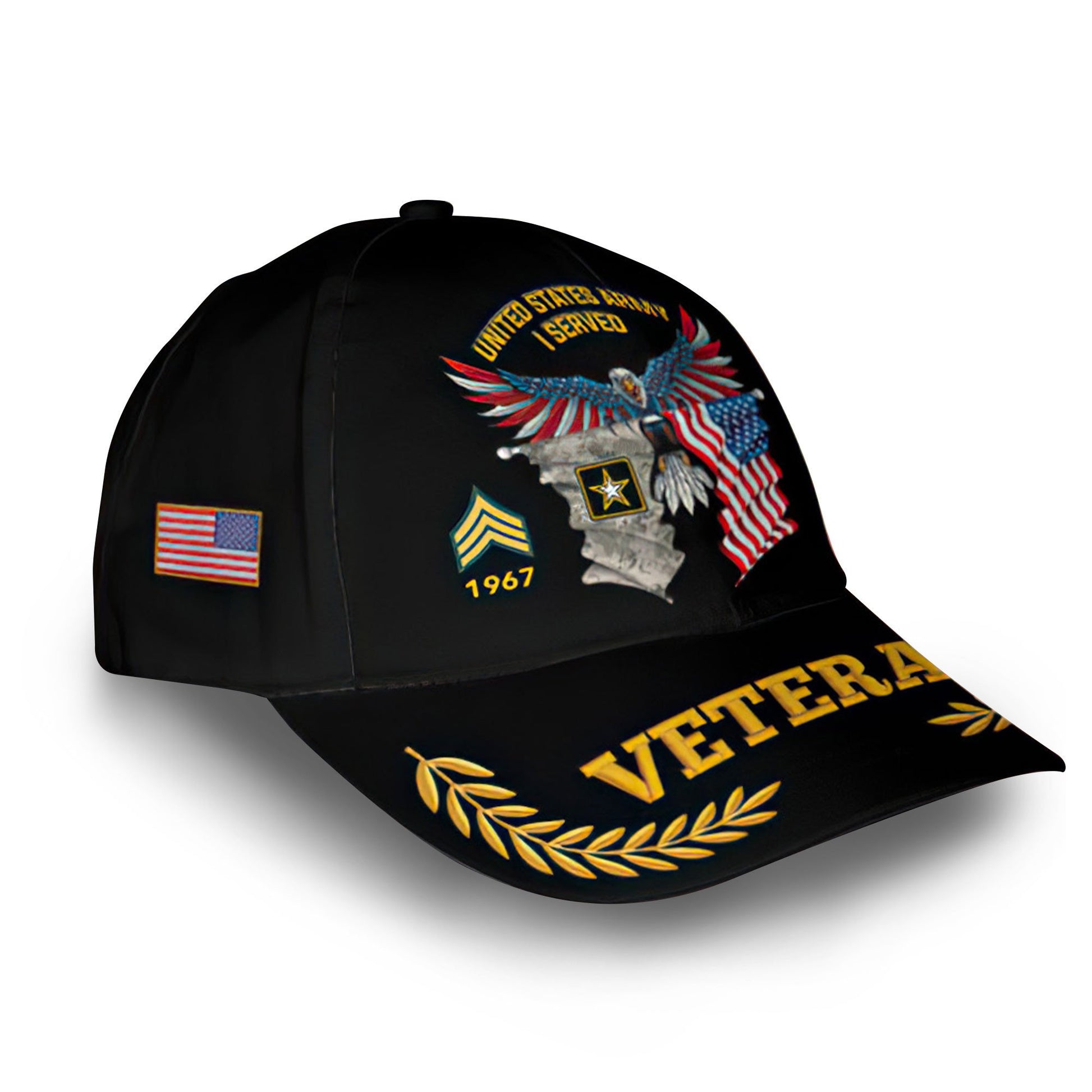Unique Custom Name, Rank, Year, US Army Cap VPVC010401, Gifts For Army Veteran, Gifts For Dad, For Husband, Best Gifts On Father's Day, Independence Day, Veterans Day.