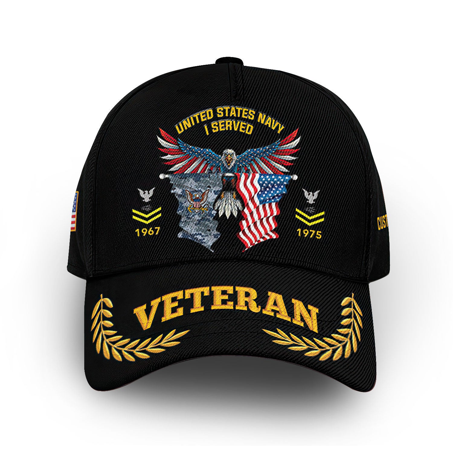 Unique Custom Name, Rank, Year, US Navy Cap VPVC010402, Gifts For Navy Veteran, Gifts For Dad, For Husband, Best Gifts On Father's Day, Independence Day, Veterans Day.