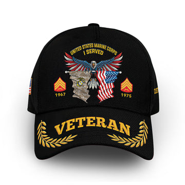 Unique Custom Name, Rank, Year, USMC Cap VPVC010403, Gifts For Marine Veteran, Gifts For Dad, For Husband, Best Gifts On Father's Day, Independence Day, Veterans Day.