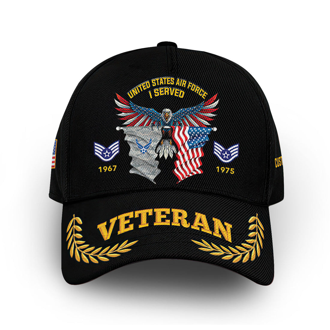 Unique Custom Name, Rank, Year, USAF Cap VPVC010404, Gifts For Air Force Veteran, Gifts For Dad, For Husband, Best Gifts On Father's Day, Independence Day, Veterans Day.