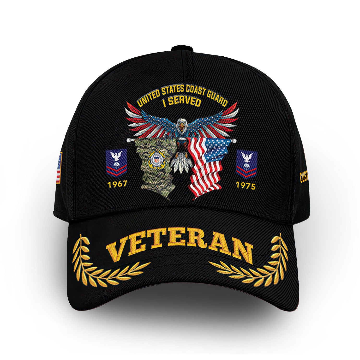 Unique Custom Name, Rank, Year, USCG Cap VPVC010405, Gifts For Coast Guard Veteran, Gifts For Dad, For Husband, Best Gifts On Father's Day, Independence Day, Veterans Day.