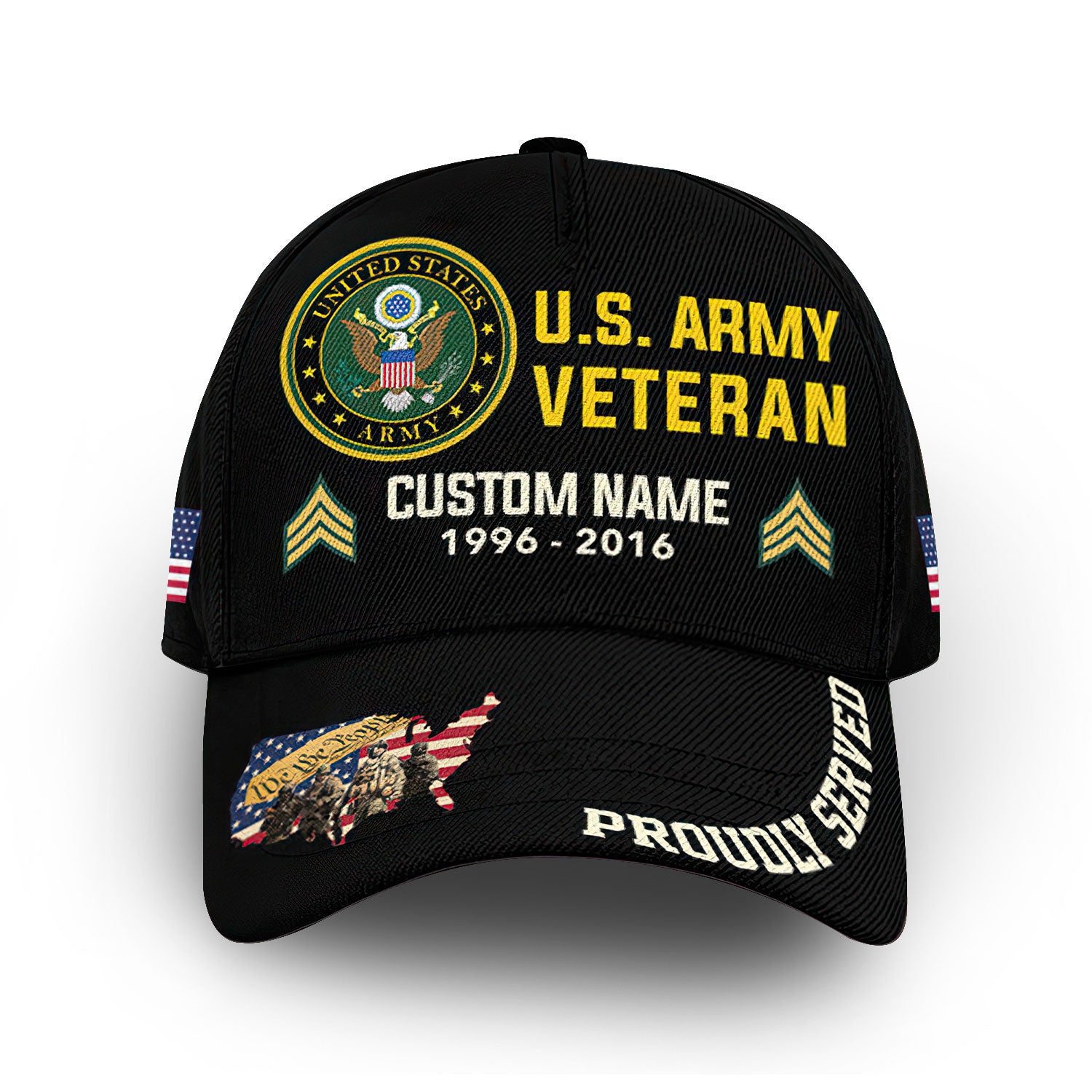 Unique Custom Name, Rank, Year, US Army Cap VPVC010501, Gifts For Army Veteran, Gifts For Dad, For Husband, Best Gifts On Father's Day, Independence Day, Veterans Day.