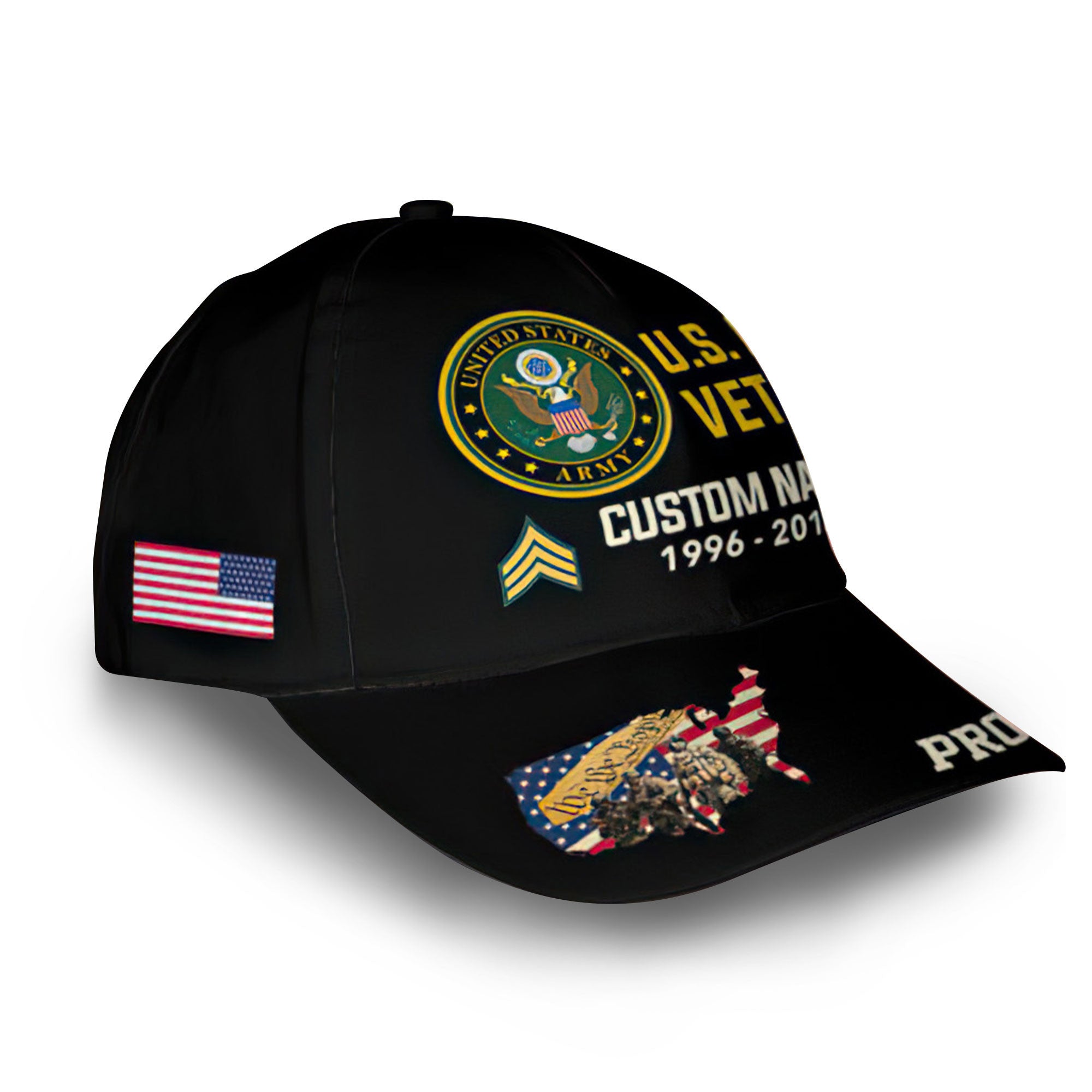 Unique Custom Name, Rank, Year, US Army Cap VPVC010501, Gifts For Army Veteran, Gifts For Dad, For Husband, Best Gifts On Father's Day, Independence Day, Veterans Day.