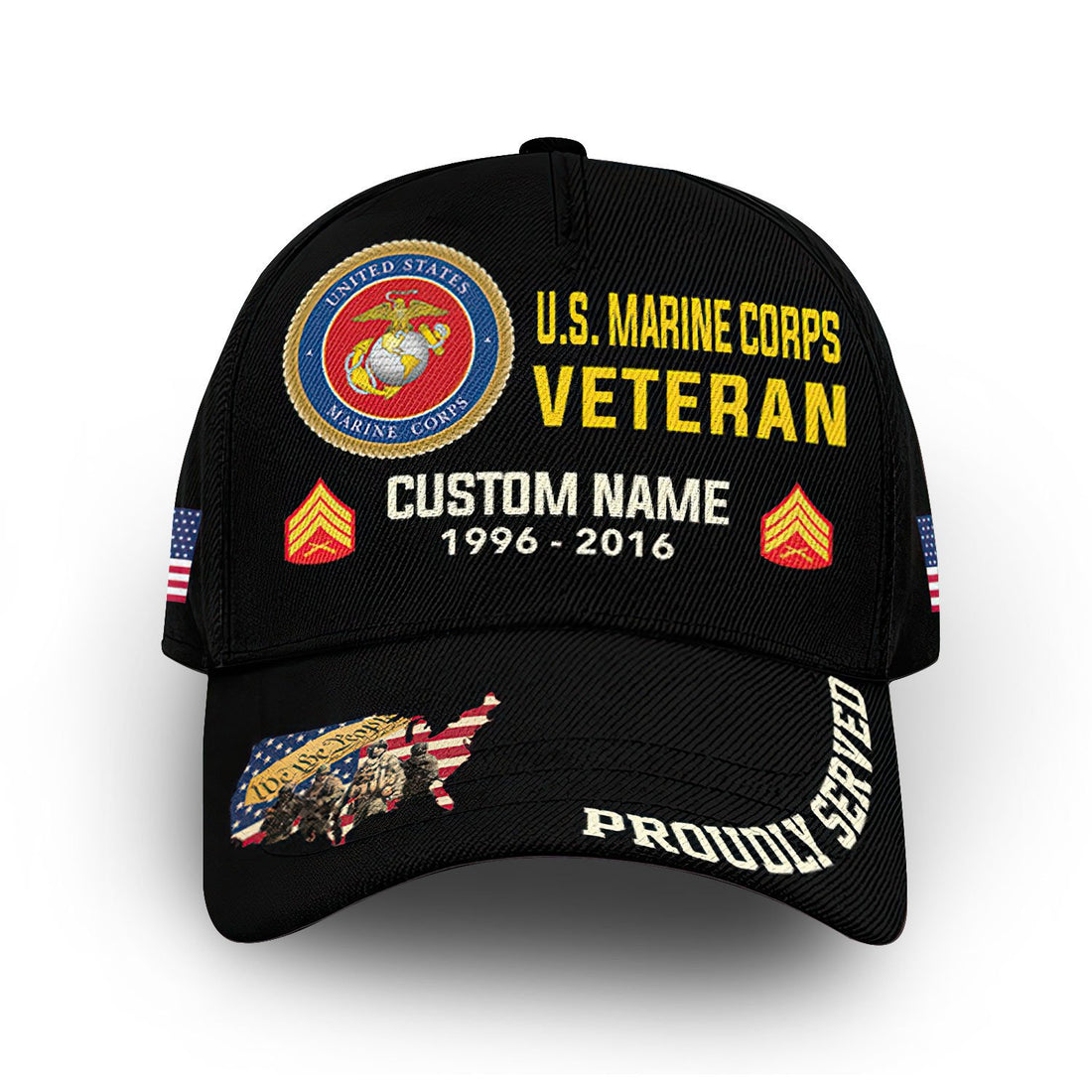 Unique Custom Name, Rank, Year, USMC Cap VPVC010503, Gifts For Marine Veteran, Gifts For Dad, For Husband, Best Gifts On Father's Day, Independence Day, Veterans Day.