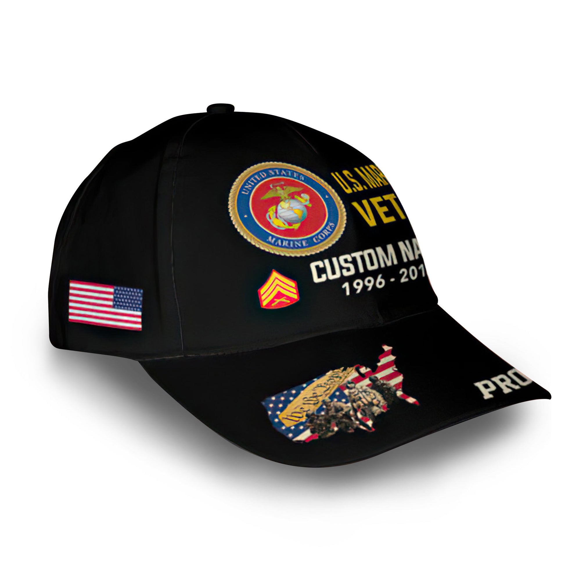 Unique Custom Name, Rank, Year, USMC Cap VPVC010503, Gifts For Marine Veteran, Gifts For Dad, For Husband, Best Gifts On Father's Day, Independence Day, Veterans Day.