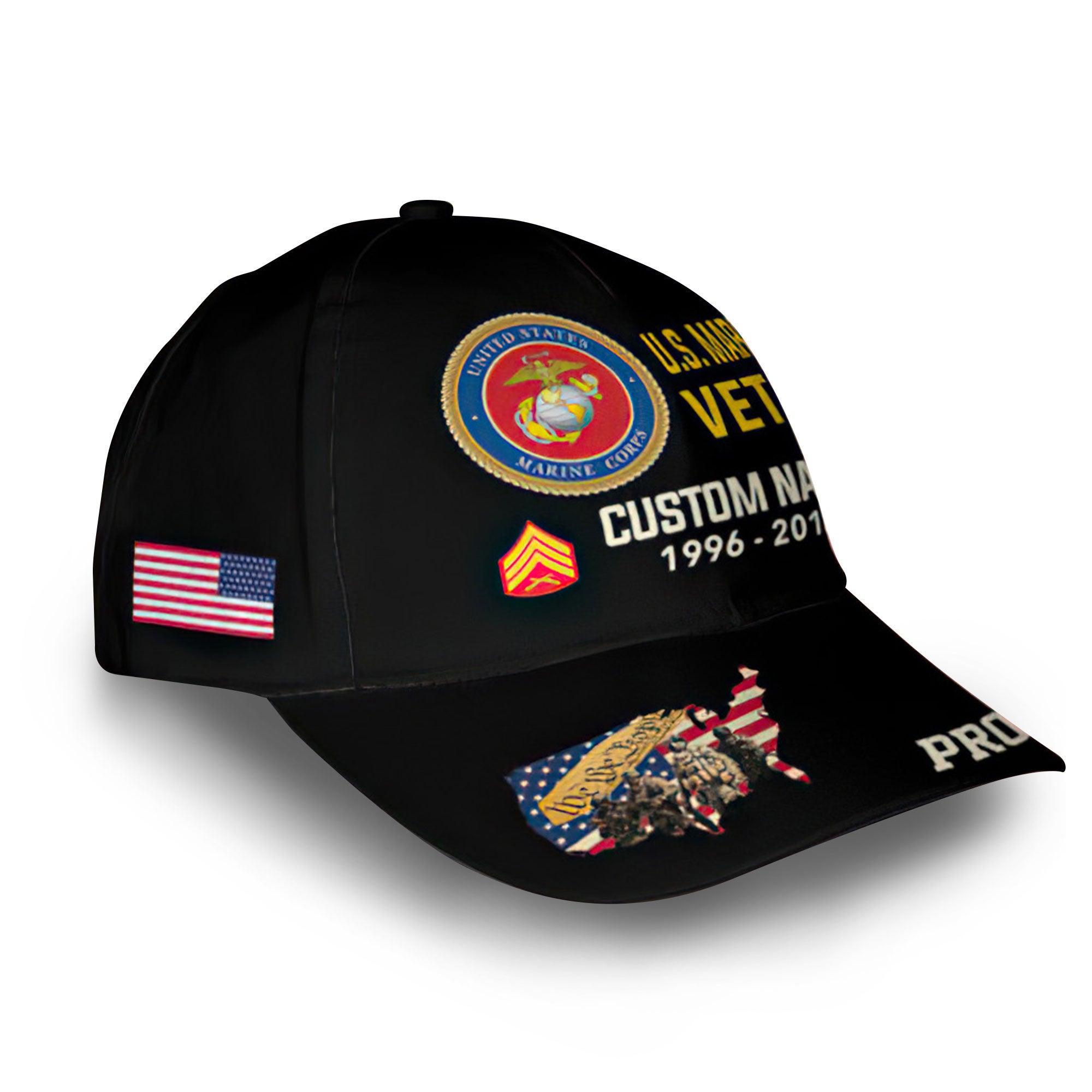 Unique Custom Name, Rank, Year, USMC Cap VPVC010503, Gifts For Marine Veteran, Gifts For Dad, For Husband, Best Gifts On Father's Day, Independence Day, Veterans Day.