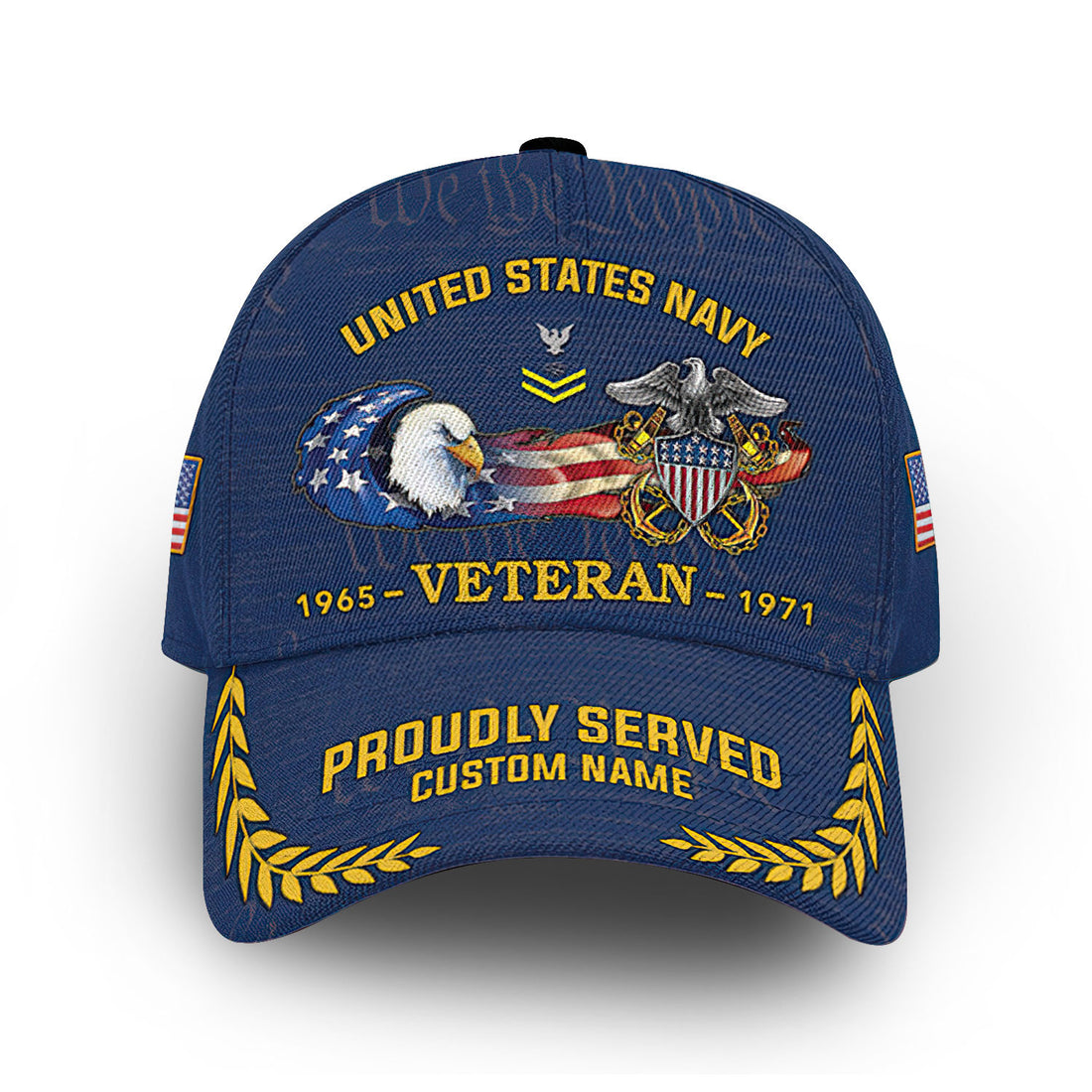 US Navy Custom Cap VPVC010602, Gifts For Navy Veteran, Best Gifts On Father's Day, Armed Forces Day, Independence Day, Veterans Day.