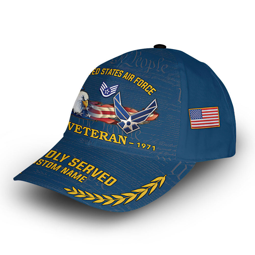 USAF Custom Cap VPVC010604, Gifts For Air Force Veteran, Best Gifts On Father's Day, Armed Forces Day, Independence Day, Veterans Day.