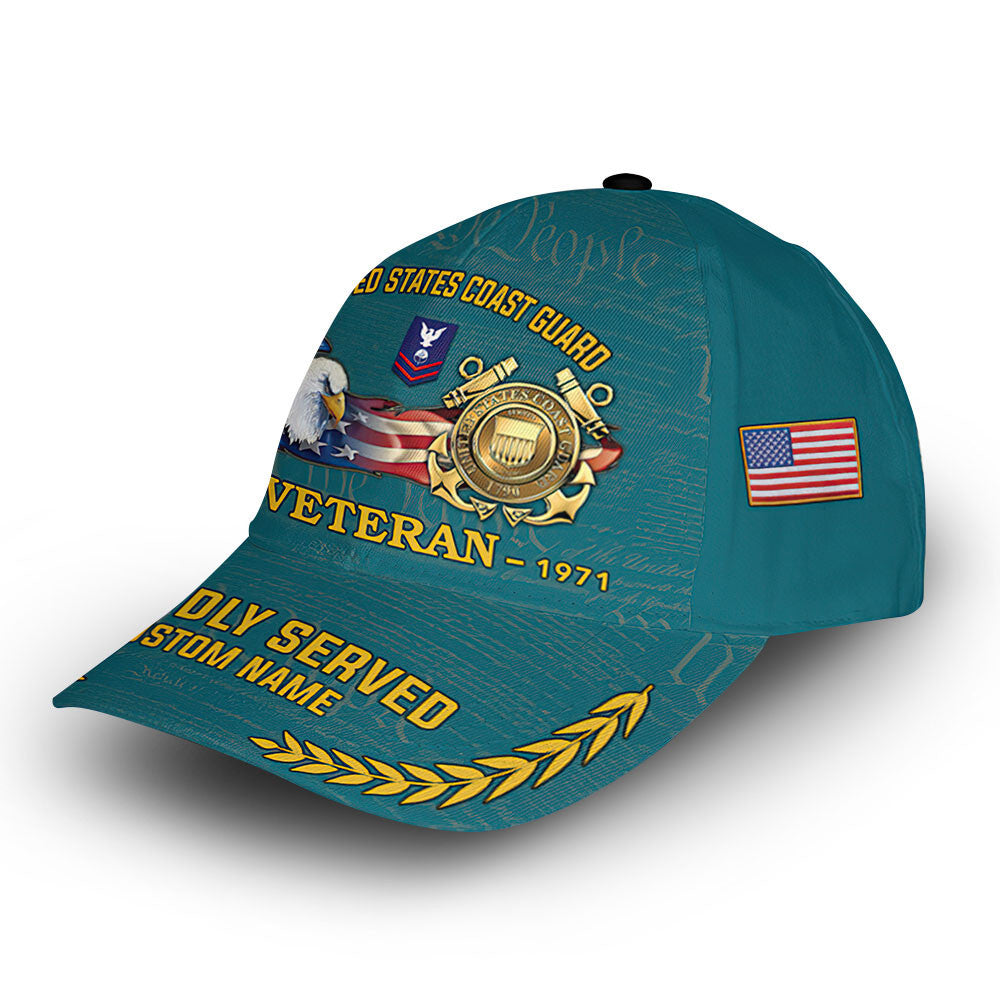 USCG Custom Cap VPVC010605, Gifts For Coast Guard Veteran, Best Gifts On Father's Day, Armed Forces Day, Independence Day, Veterans Day.