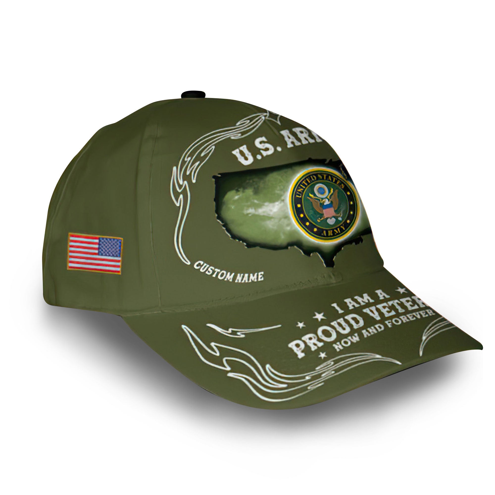 US Army Custom Cap VPVC010701, Gifts For Army Veteran, Best Gifts On Father's Day, Armed Forces Day, Independence Day, Veterans Day.