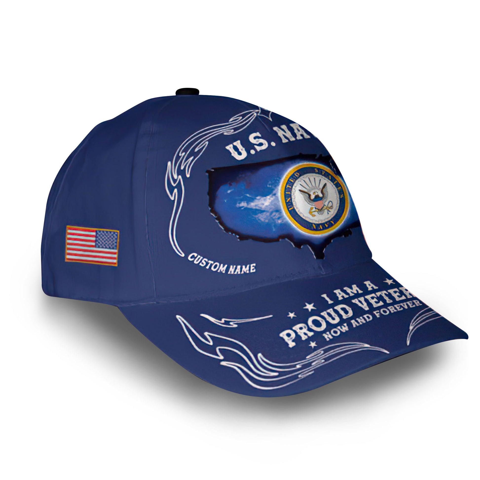 US Navy Custom Cap VPVC010702, Gifts For Navy Veteran, Best Gifts On Father's Day, Armed Forces Day, Independence Day, Veterans Day.
