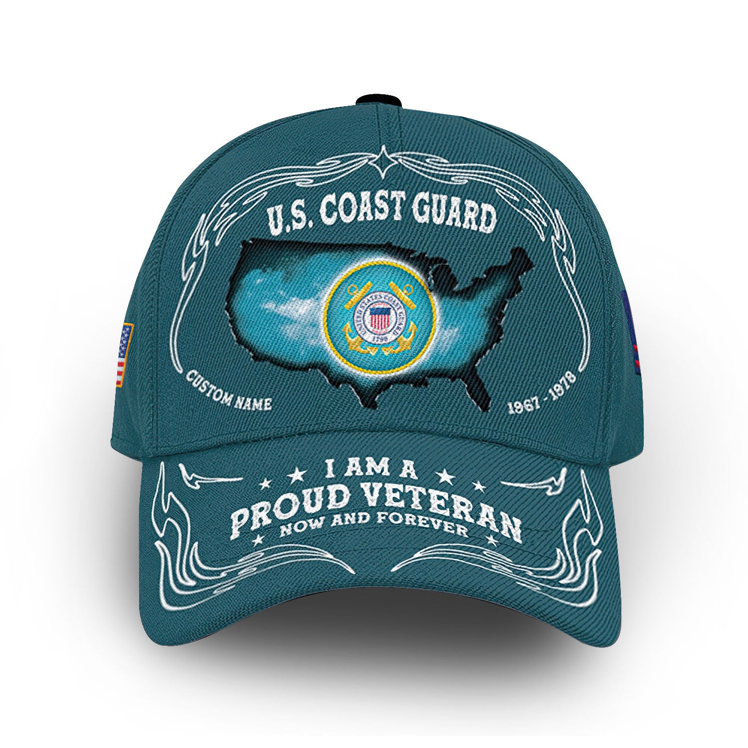 USCG Custom Cap VPVC010705, Gifts For Coast Guard Veteran, Best Gifts On Father's Day, Armed Forces Day, Independence Day, Veterans Day.