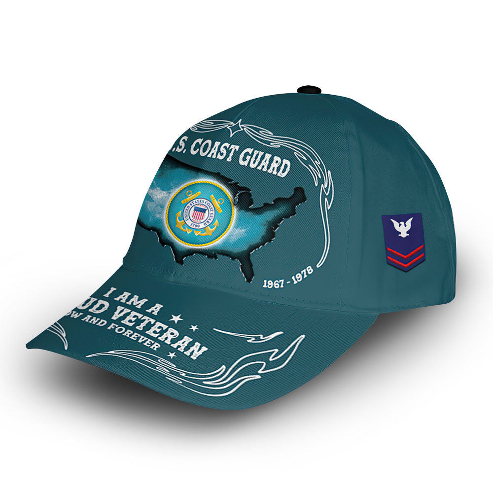 USCG Custom Cap VPVC010705, Gifts For Coast Guard Veteran, Best Gifts On Father's Day, Armed Forces Day, Independence Day, Veterans Day.
