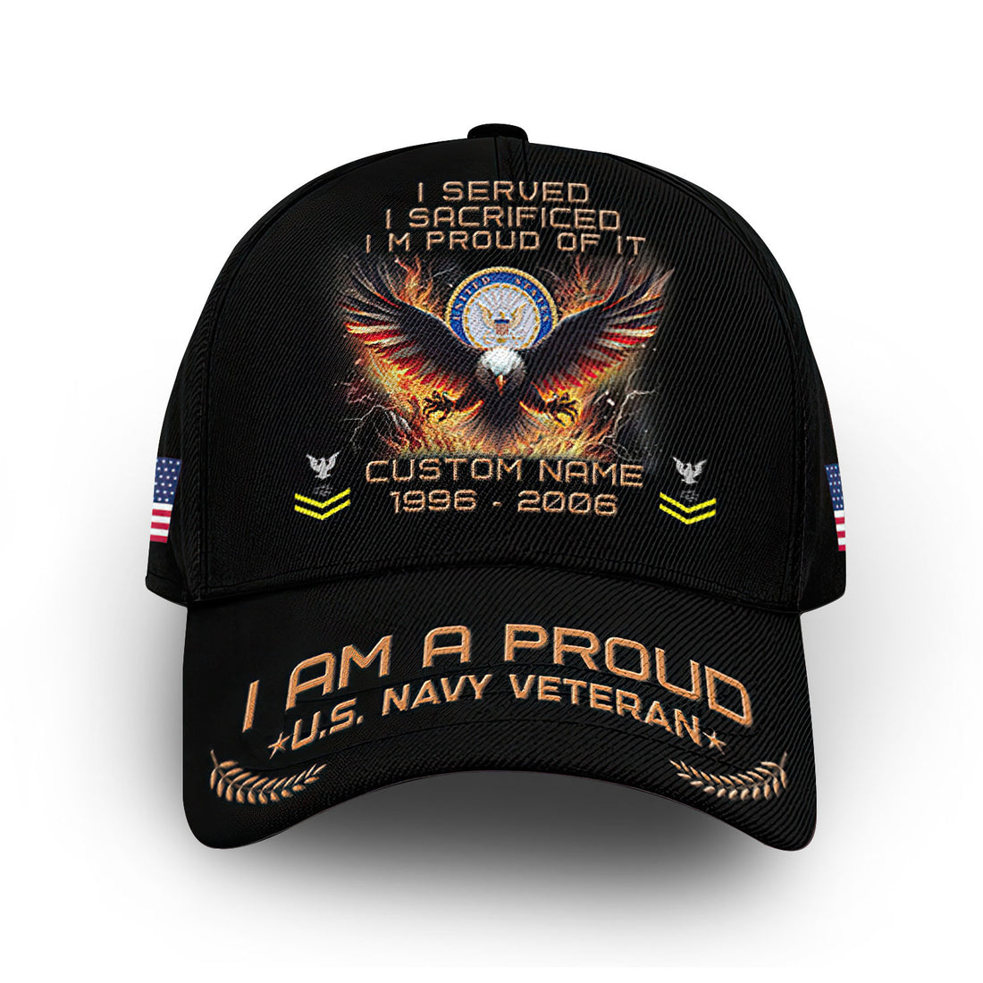 Premium Custom US Navy Cap VPVC010802, Gifts For Navy Veteran, Best Gifts On Father's Day, Armed Forces Day, Independence Day, Veterans Day.