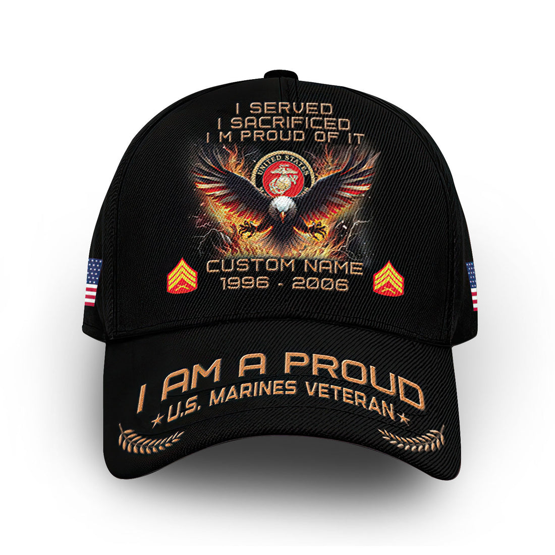 Premium Custom USMC Cap VPVC010803, Gifts For Marine Veteran, Best Gifts On Father's Day, Armed Forces Day, Independence Day, Veterans Day.