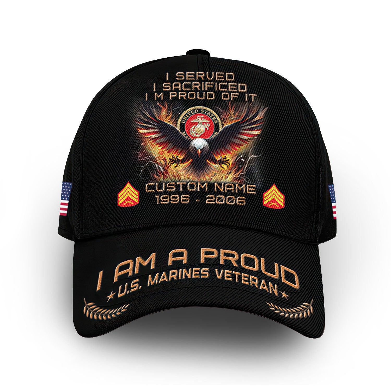 Premium Custom USMC Cap VPVC010803, Gifts For Marine Veteran, Best Gifts On Father's Day, Armed Forces Day, Independence Day, Veterans Day.