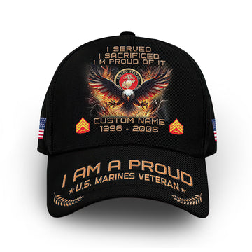 Premium Custom USMC Cap VPVC010803, Gifts For Marine Veteran, Best Gifts On Father's Day, Armed Forces Day, Independence Day, Veterans Day.