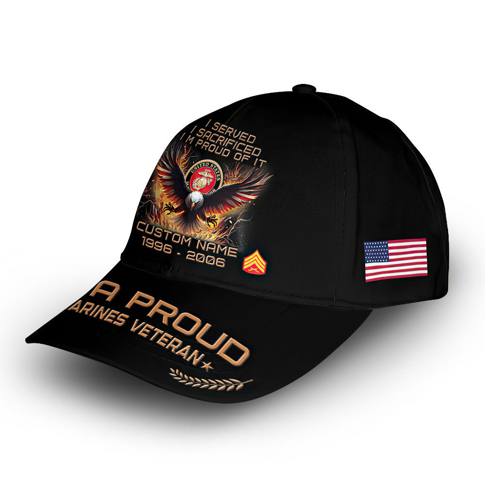 Premium Custom USMC Cap VPVC010803, Gifts For Marine Veteran, Best Gifts On Father's Day, Armed Forces Day, Independence Day, Veterans Day.