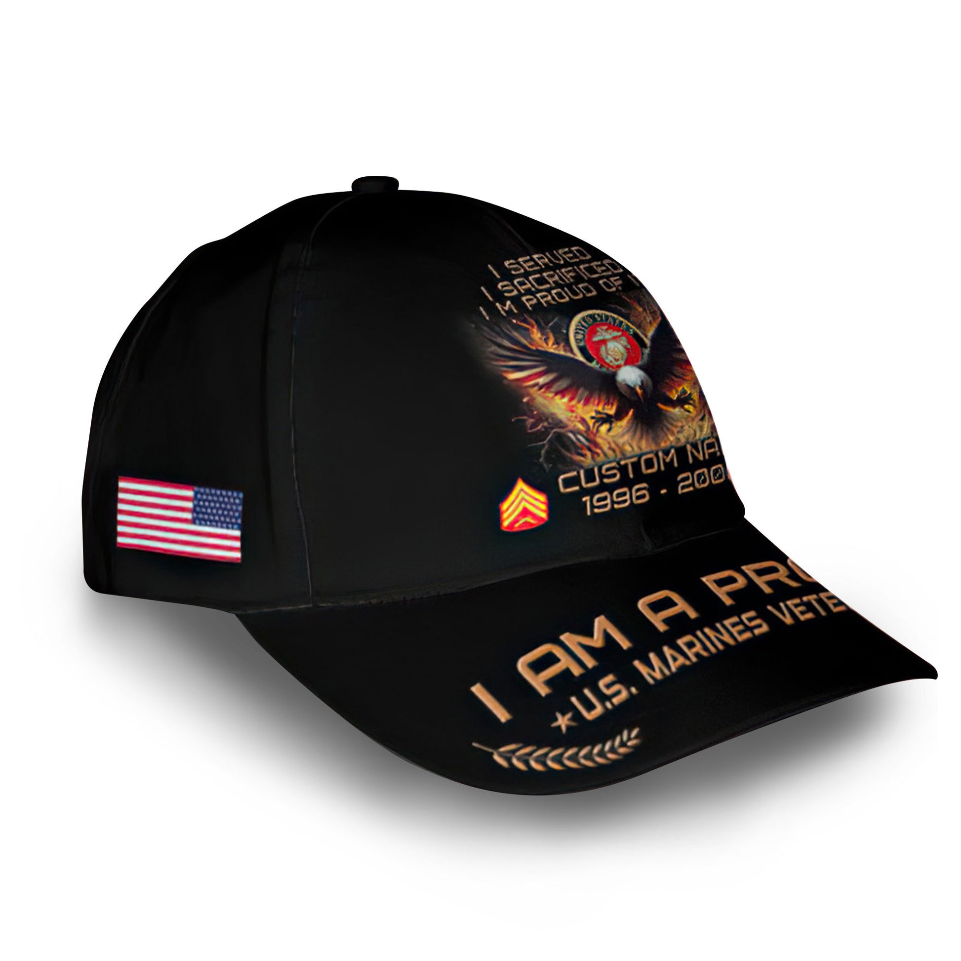Premium Custom USMC Cap VPVC010803, Gifts For Marine Veteran, Best Gifts On Father's Day, Armed Forces Day, Independence Day, Veterans Day.