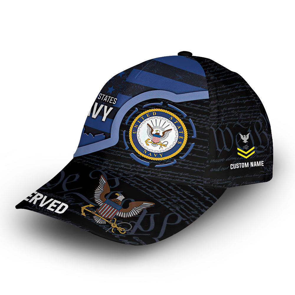 Premium Custom US Navy Cap VPVC011002, Gifts For Navy Veteran, Gifts For Dad, For Husband, Best Gifts On Father's Day, Armed Forces Day, Independence Day, Veterans Day.