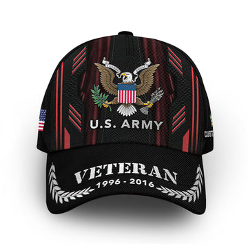 Premium US Army Cap VPVC011101, Custom Name, Rank, Year, Gifts For Army Veteran, Best Gifts On Father's Day, Armed Forces Day, Independence Day, Veterans Day.