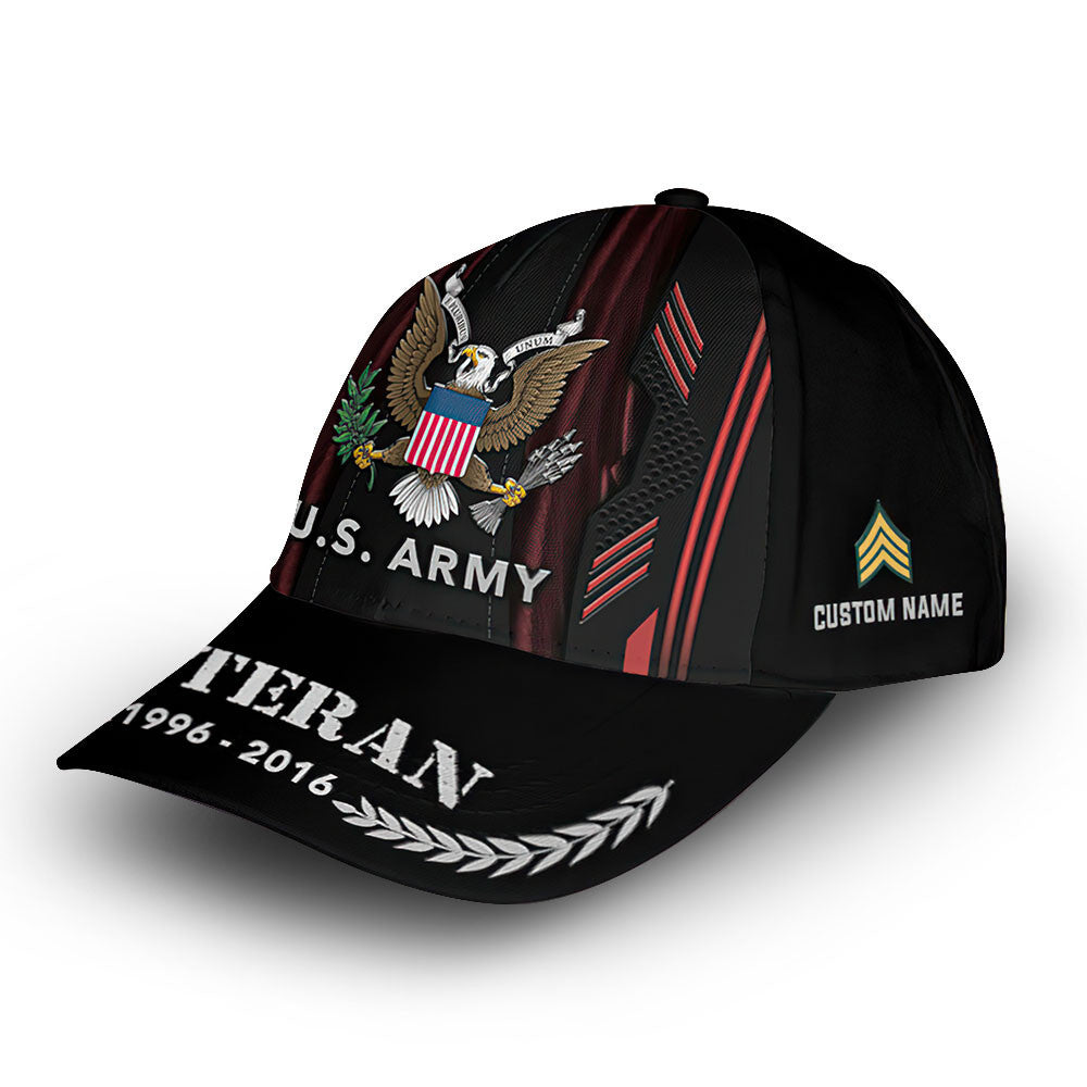 Premium US Army Cap VPVC011101, Custom Name, Rank, Year, Gifts For Army Veteran, Best Gifts On Father's Day, Armed Forces Day, Independence Day, Veterans Day.