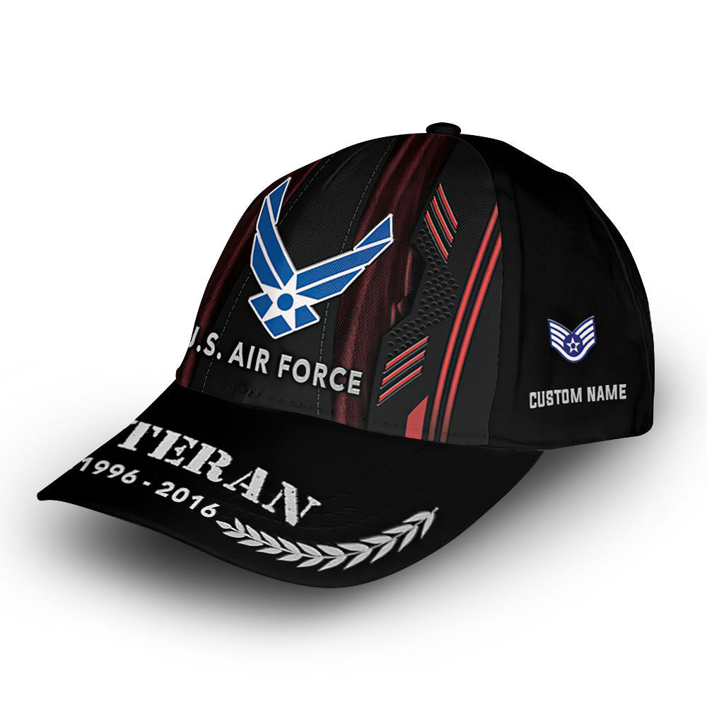 Premium USAF Cap VPVC011104, Custom Name, Rank, Year, Gifts For Air Force Veteran, Best Gifts On Father's Day, Armed Forces Day, Independence Day, Veterans Day.