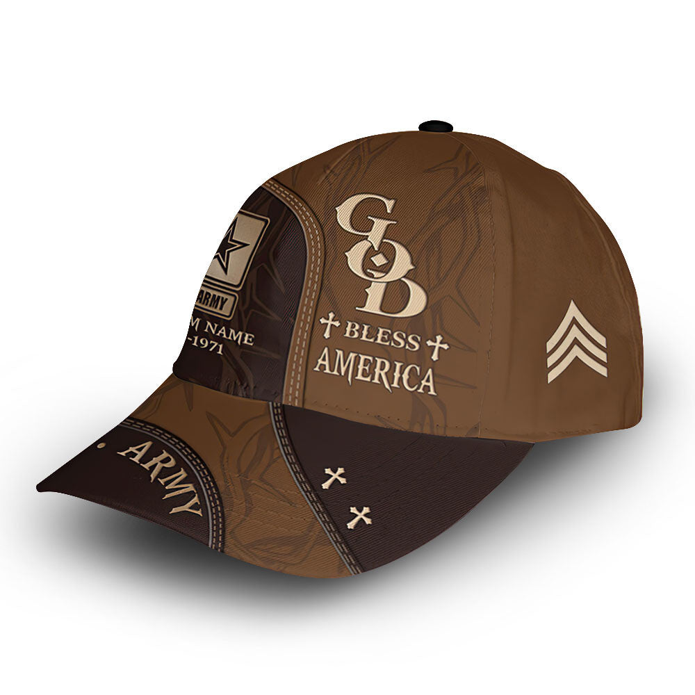 Premium US Army Cap VPVC011201, Custom Name, Rank, Year, Gifts For Army Veteran, Best Gifts On Father's Day, Armed Forces Day, Independence Day, Veterans Day.