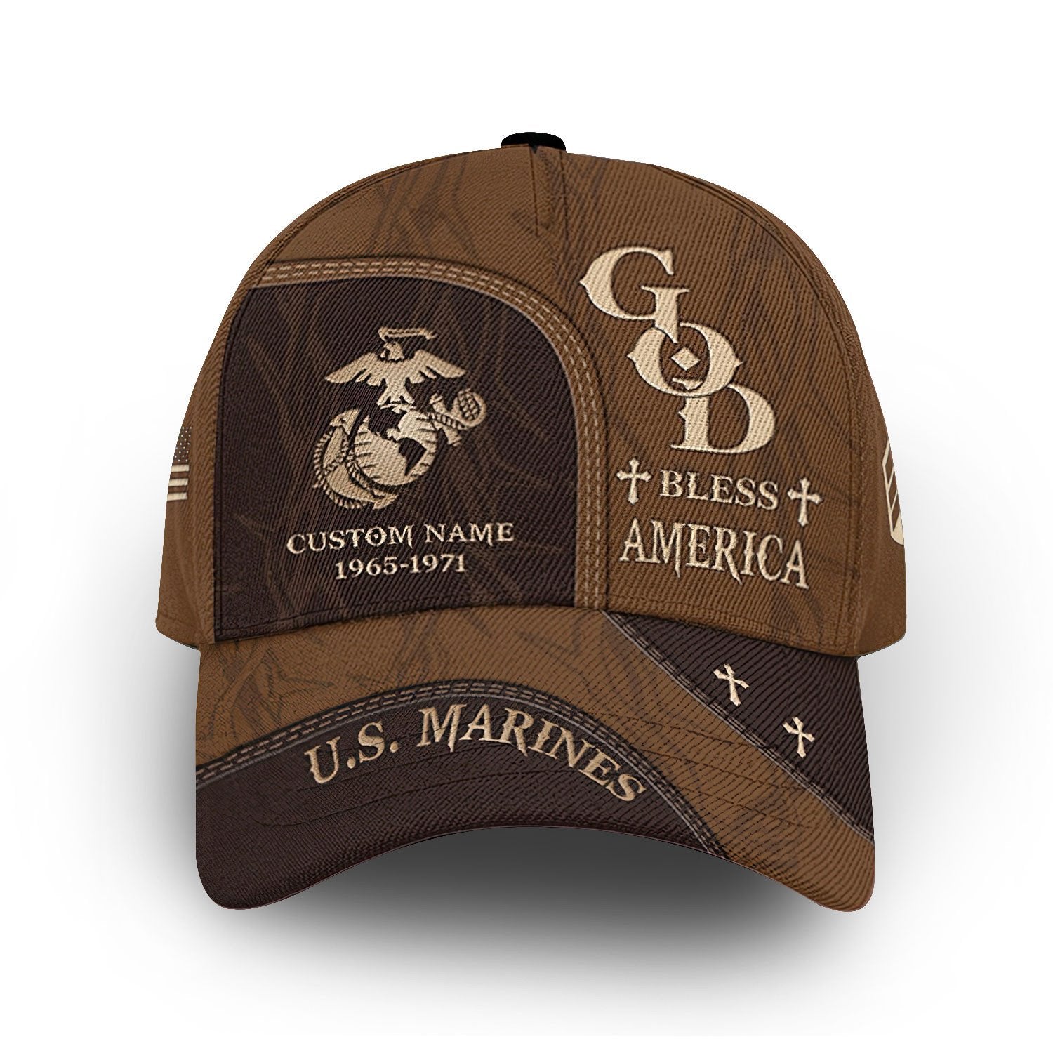 Premium USMC Cap VPVC011203, Custom Name, Rank, Year, Gifts For Marine Veteran, Best Gifts On Father's Day, Armed Forces Day, Independence Day, Veterans Day.