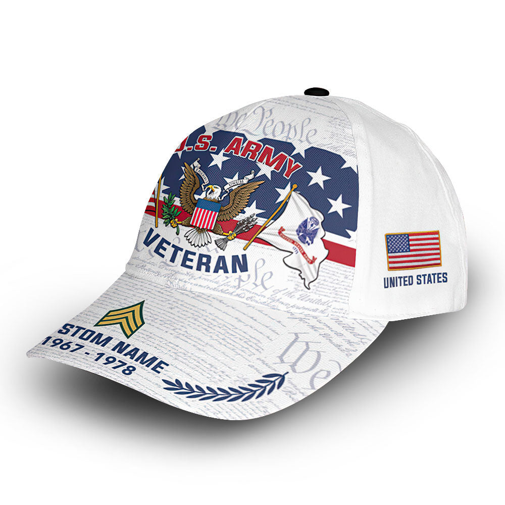 Premium Custom US Army Cap VPVC011301, Gifts For Army Veteran, Gifts For Dad, For Husband, Best Gifts On Father's Day, Armed Forces Day, Independence Day, Veterans Day.