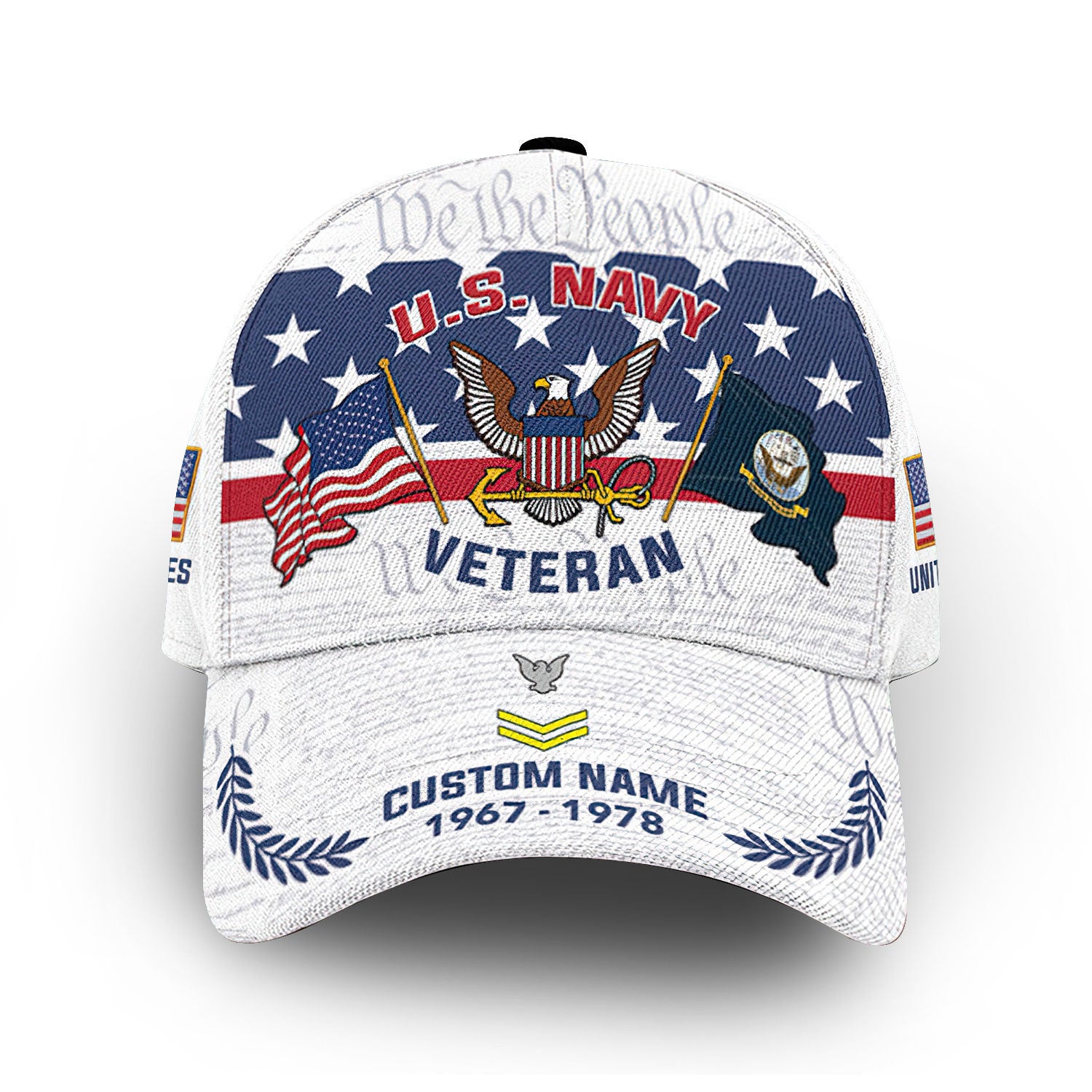 Premium Custom US Navy Cap VPVC011302, Gifts For Navy Veteran, Gifts For Dad, For Husband, Best Gifts On Father's Day, Armed Forces Day, Independence Day, Veterans Day.