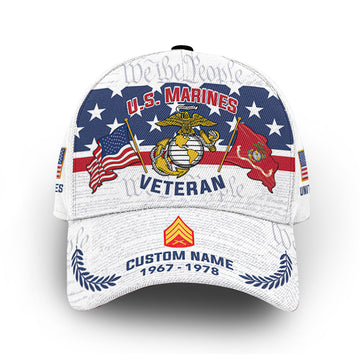 Premium Custom USMC Cap VPVC011303, Gifts For Marine Veteran, Gifts For Dad, For Husband, Best Gifts On Father's Day, Armed Forces Day, Independence Day, Veterans Day.