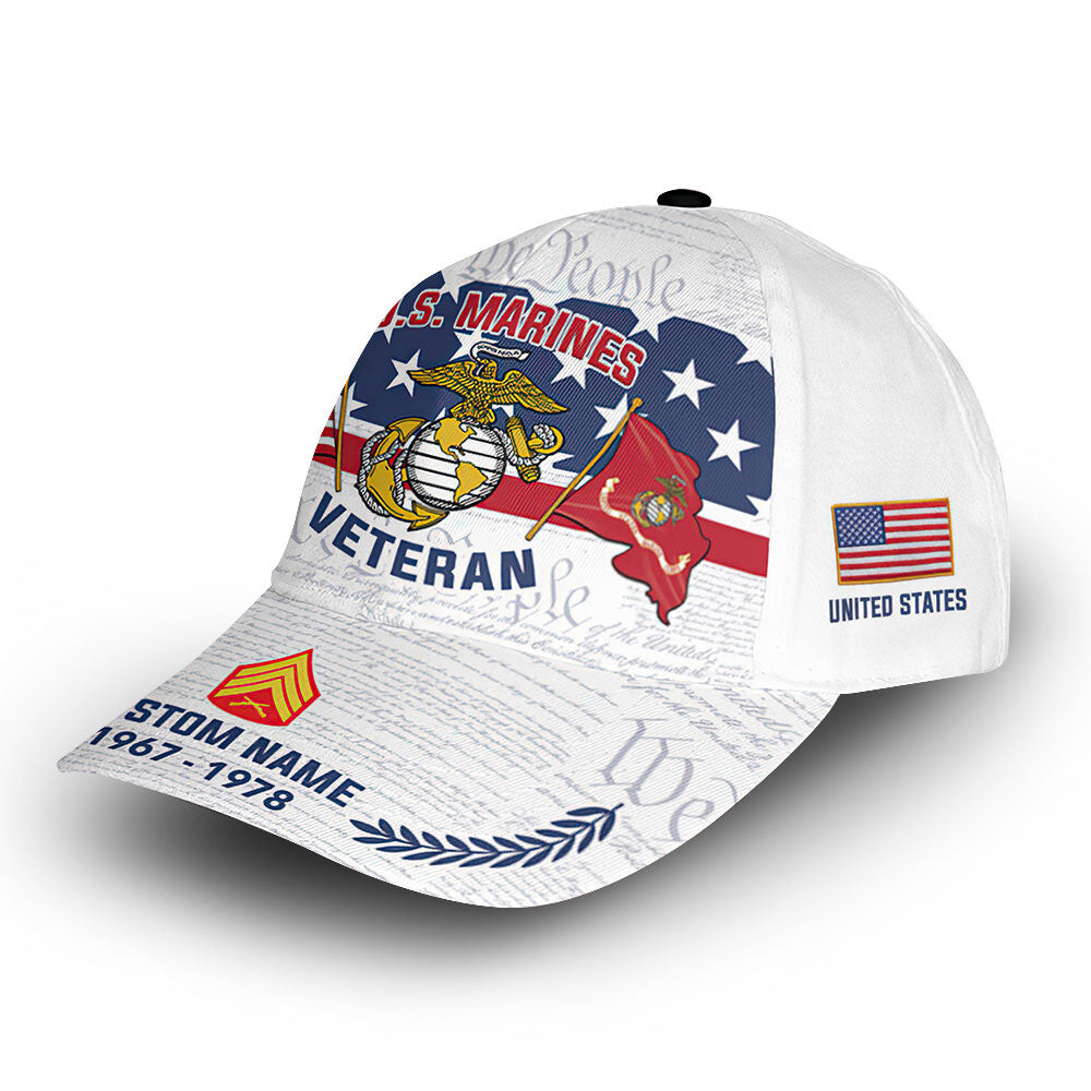 Premium Custom USMC Cap VPVC011303, Gifts For Marine Veteran, Gifts For Dad, For Husband, Best Gifts On Father's Day, Armed Forces Day, Independence Day, Veterans Day.