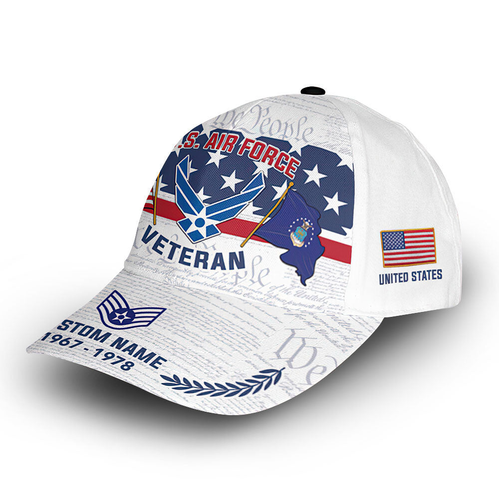 Premium Custom USAF Cap VPVC011304, Gifts For Air Force Veteran, Gifts For Dad, For Husband, Best Gifts On Father's Day, Armed Forces Day, Independence Day, Veterans Day.