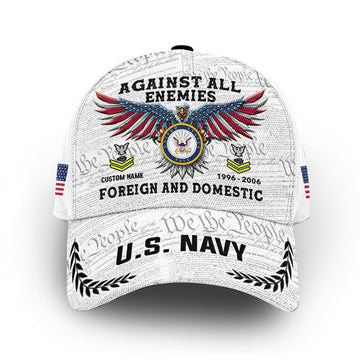 Unique Custom Name, Rank, Year, US Navy Cap VPVC011402, Gifts For Navy Veteran, Gifts For Dad, For Husband, Best Gifts On Father's Day, Independence Day, Veterans Day.