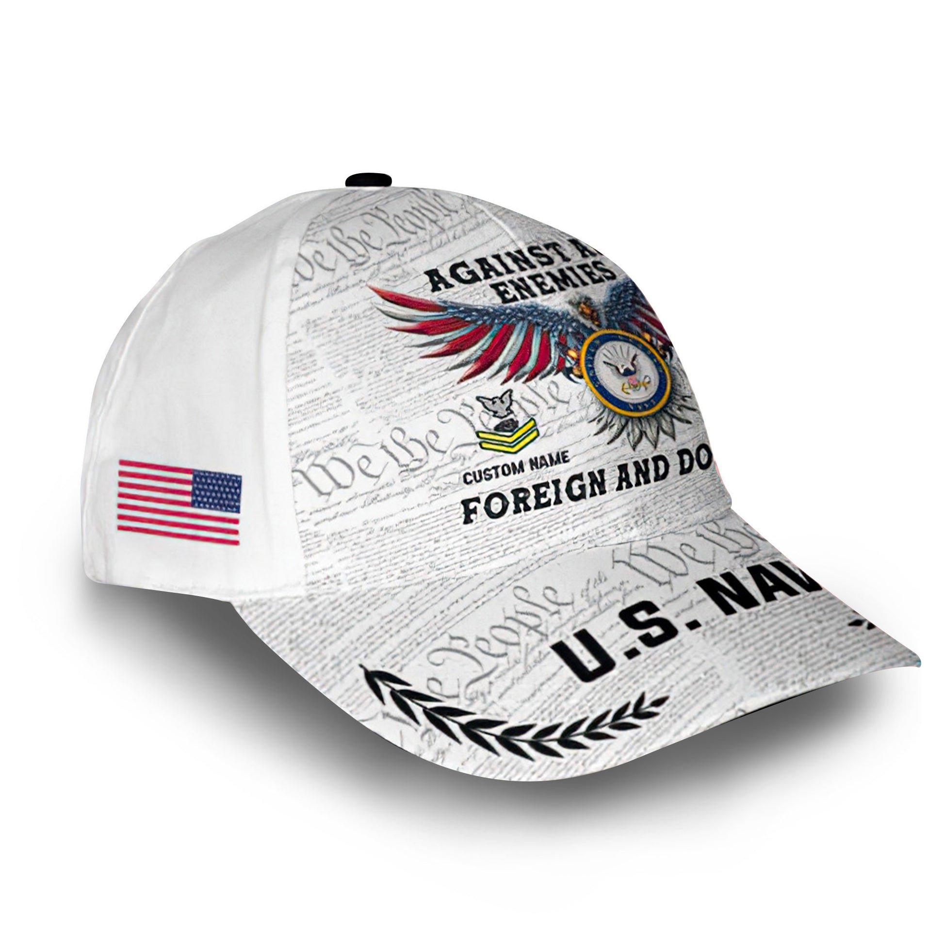 Unique Custom Name, Rank, Year, US Navy Cap VPVC011402, Gifts For Navy Veteran, Gifts For Dad, For Husband, Best Gifts On Father's Day, Independence Day, Veterans Day.