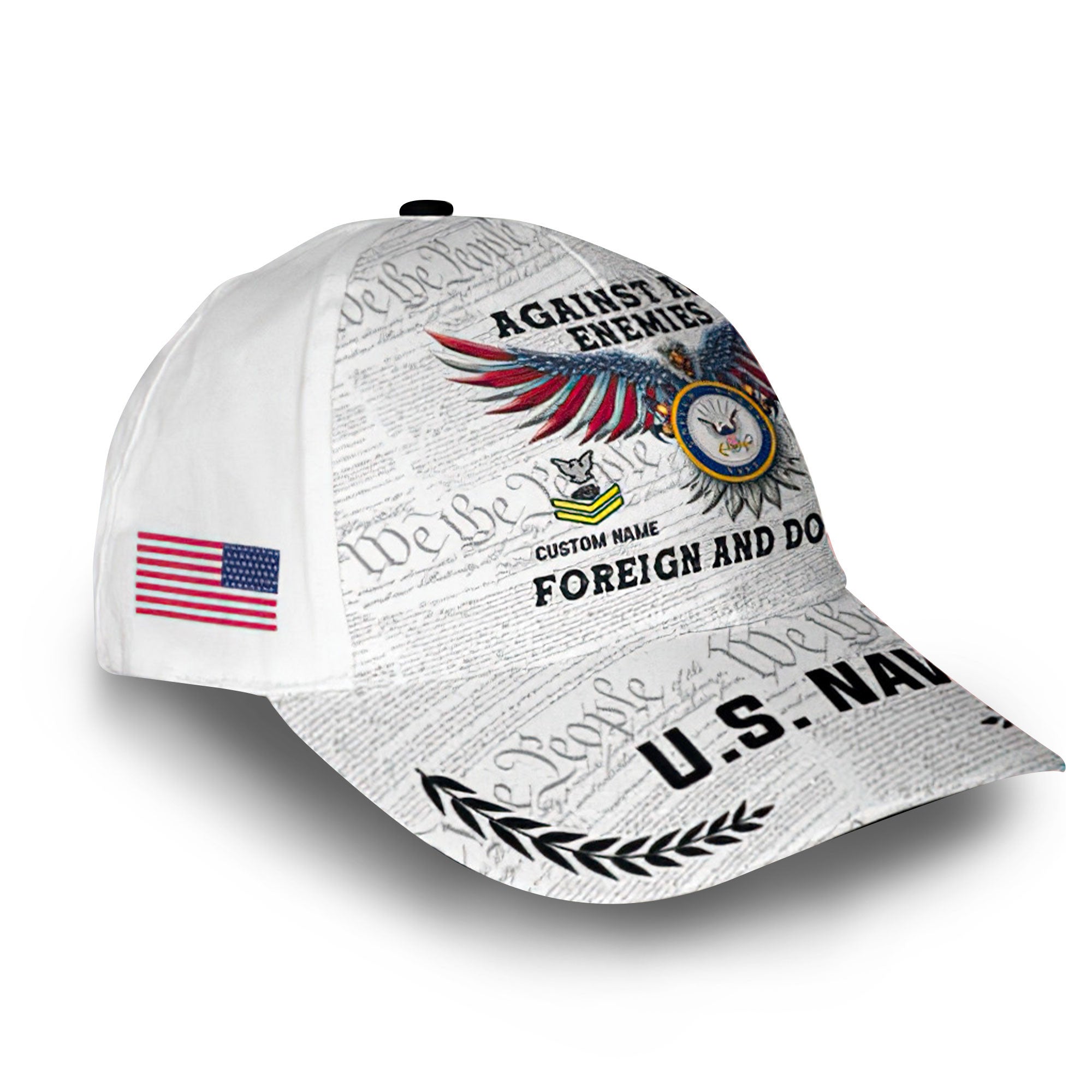 Unique Custom Name, Rank, Year, US Navy Cap VPVC011402, Gifts For Navy Veteran, Gifts For Dad, For Husband, Best Gifts On Father's Day, Independence Day, Veterans Day.