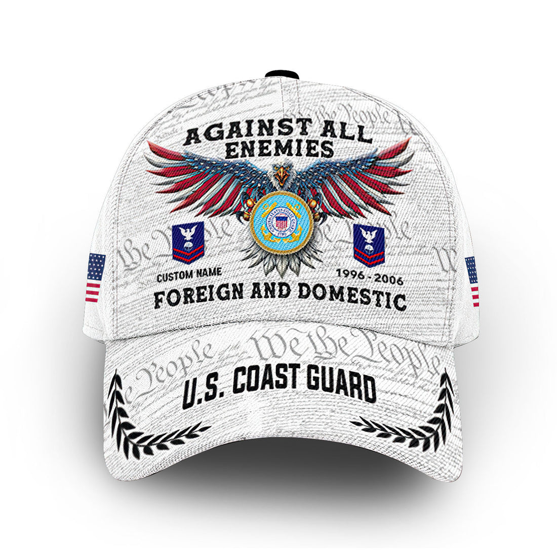 Unique Custom Name, Rank, Year, USCG Cap VPVC011405, Gifts For Coast Guard Veteran, Gifts For Dad, For Husband, Best Gifts On Father's Day, Independence Day, Veterans Day.