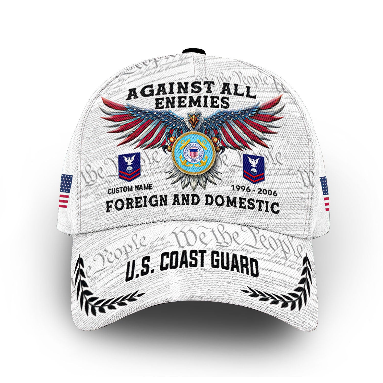 Unique Custom Name, Rank, Year, USCG Cap VPVC011405, Gifts For Coast Guard Veteran, Gifts For Dad, For Husband, Best Gifts On Father's Day, Independence Day, Veterans Day.