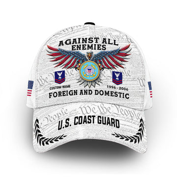 Unique Custom Name, Rank, Year, USCG Cap VPVC011405, Gifts For Coast Guard Veteran, Gifts For Dad, For Husband, Best Gifts On Father's Day, Independence Day, Veterans Day.