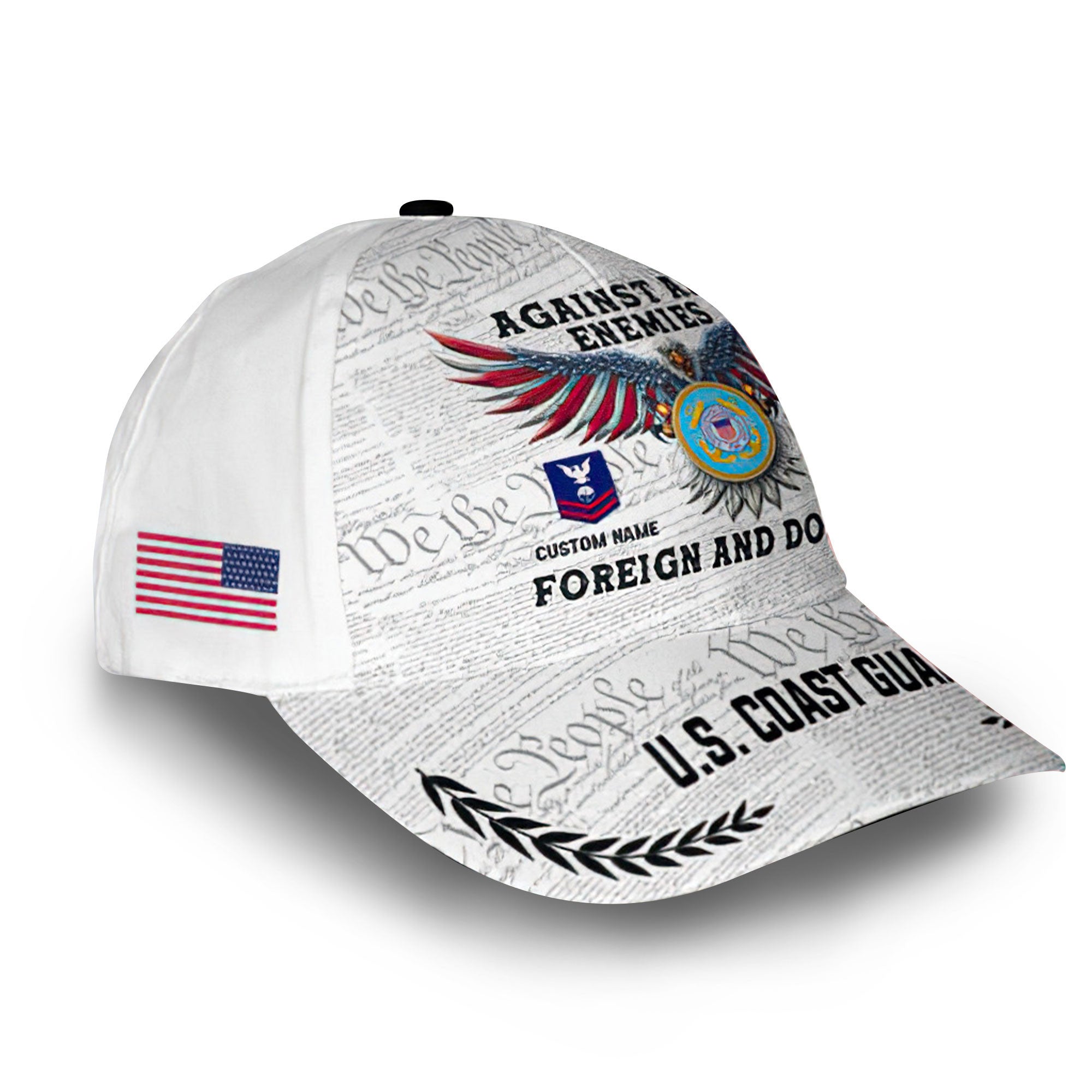 Unique Custom Name, Rank, Year, USCG Cap VPVC011405, Gifts For Coast Guard Veteran, Gifts For Dad, For Husband, Best Gifts On Father's Day, Independence Day, Veterans Day.