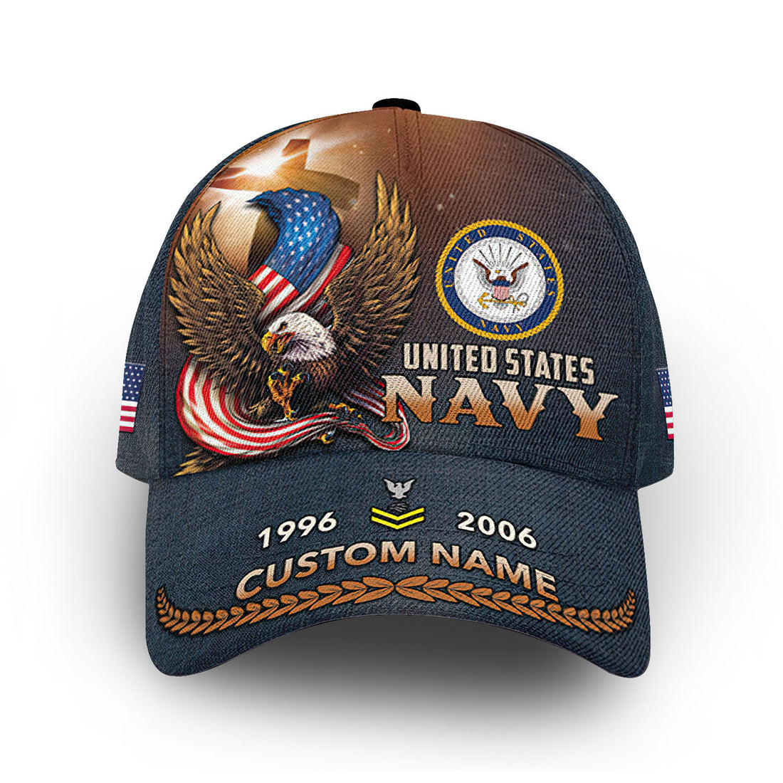 Unique Custom Name, Rank, Year, US Navy Cap VPVC011502, Gifts For Navy Veteran, Gifts For Dad, For Husband, Best Gifts On Father's Day, Independence Day, Veterans Day.