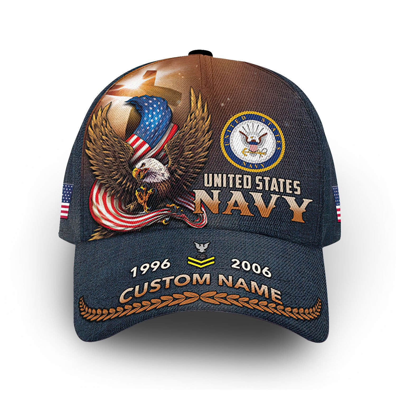 Unique Custom Name, Rank, Year, US Navy Cap VPVC011502, Gifts For Navy Veteran, Gifts For Dad, For Husband, Best Gifts On Father's Day, Independence Day, Veterans Day.