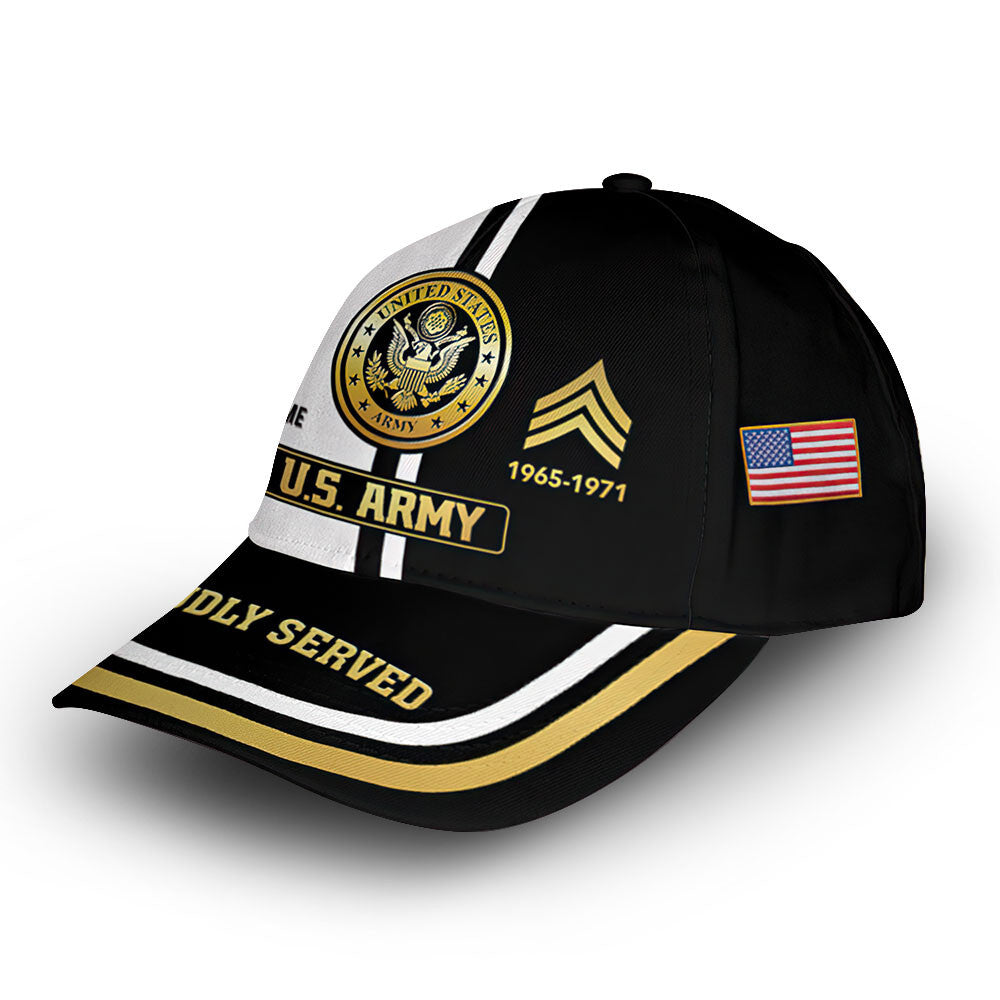 US Army Custom Cap VPVC011601, Gifts For Army Veteran, Best Gifts On Father's Day, Armed Forces Day, Independence Day, Veterans Day.