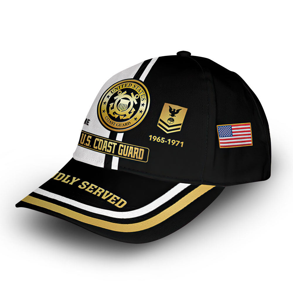 USCG Custom Cap VPVC011605, Gifts For Coast Guard Veteran, Best Gifts On Father's Day, Armed Forces Day, Independence Day, Veterans Day.
