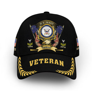 US Navy Custom Cap VPVC011702, Gifts For Navy Veteran, Best Gifts On Father's Day, Armed Forces Day, Independence Day, Veterans Day.
