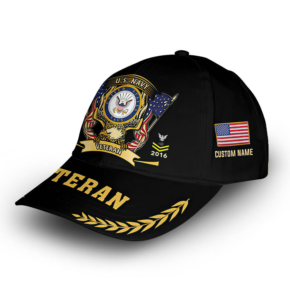 US Navy Custom Cap VPVC011702, Gifts For Navy Veteran, Best Gifts On Father's Day, Armed Forces Day, Independence Day, Veterans Day.
